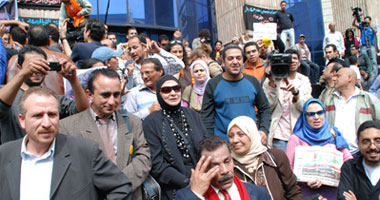 سلالم النقابة مركز الاحتجاج - تصوير سامى وهيب