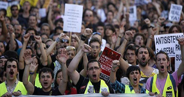 جانب من الاحتجاجات الاسبانية