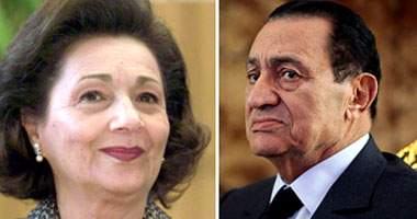الرئيس المخلوع مبارك وحرمة سوزان ثابت 