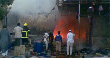 بالصور.. حريق هائل يلتهم سوق ليبيا بمطروح.. والخسائر بالملايين